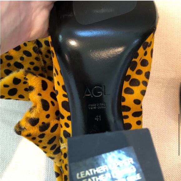 NWOT AGL Leopard Print Calf Skin Over The Knee Boots - Picture 8 of 11
